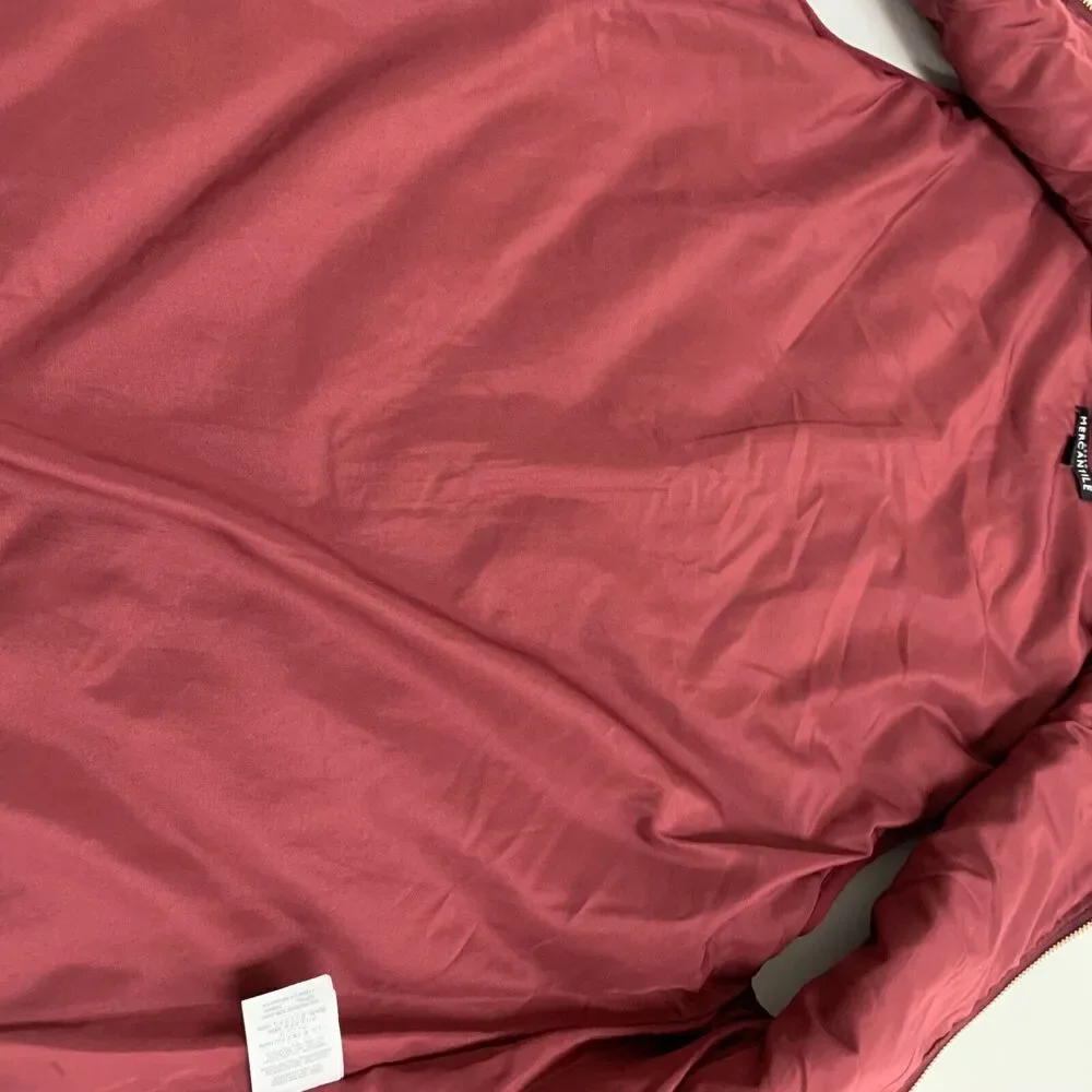 J Crew Vest Womens S Small Garnet‎ Mercantile Ruffle Quilted Puffer Full Zip